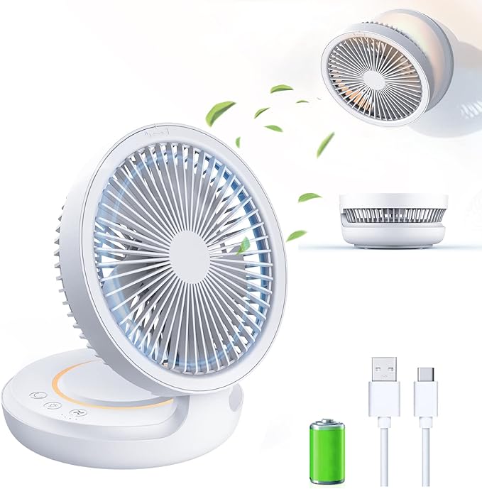 shinic Ultra Quiet Table Fan Battery Operated